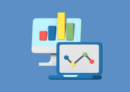 Data analytics dashboard showing ad performance metrics